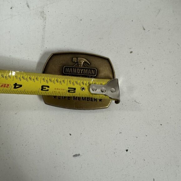 VINTAGE 1996 Handyman Club Of America Life Member Belt Buckle Solid Brass - BUB - Picture 2 of 4